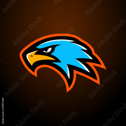 Eagle esport gaming logo design. Eagle head logo emblem design badge mascot vector