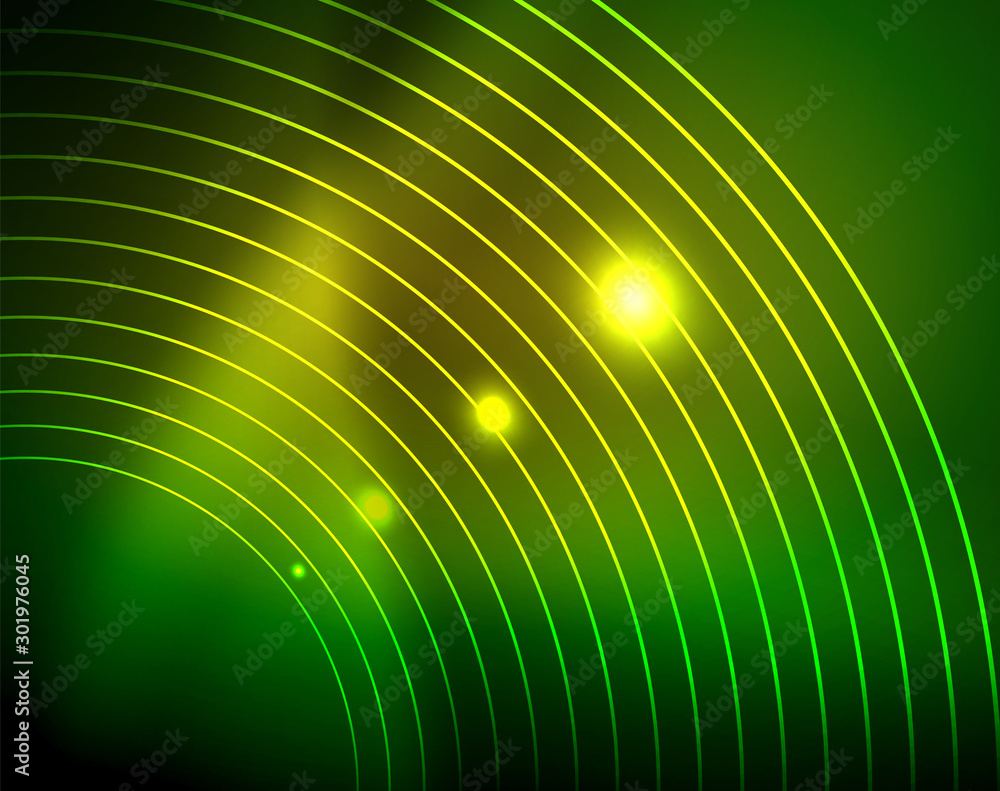 Obraz premium Neon circles abstract background