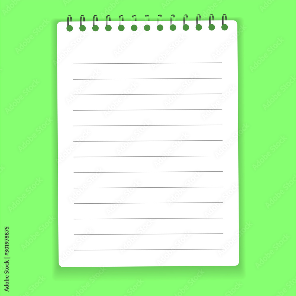 Realistic notebook or notepad with binder. Memo note pad or diary paper page templates. Vector illustration Realistic notebook or notepad with binder. Memo note pad or diary paper page templates. Vector illustration