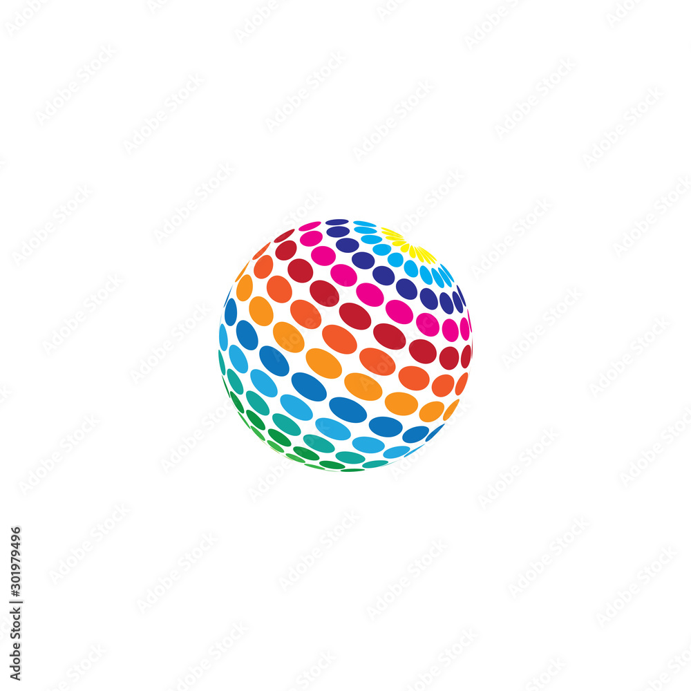 Obraz premium halftone logo vector icon design template