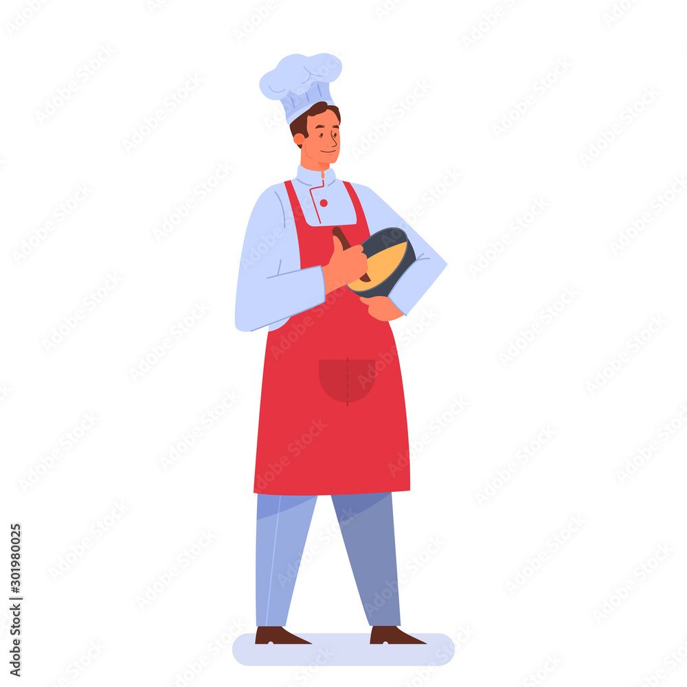 Collection of people in apron making tasty dish Collection of people in apron making tasty dish