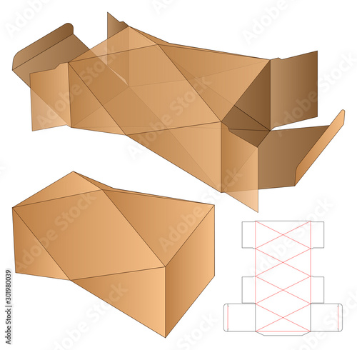 Box packaging die cut template design. 3d mock-up
