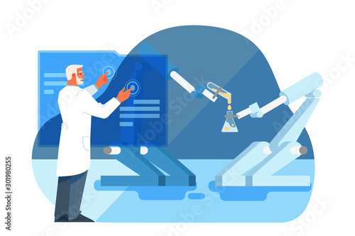 Vector illustration for idea of innovative healthcare and medical research.