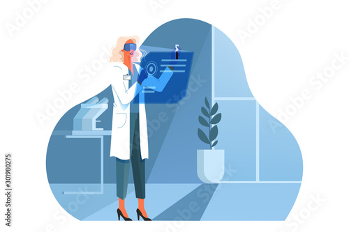 Vector illustration for idea of innovative healthcare and medical research