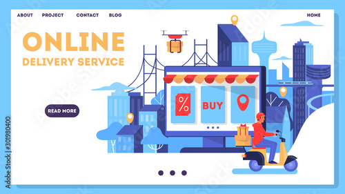 Online delivery concept. Order in the internet for fast delivery service.
