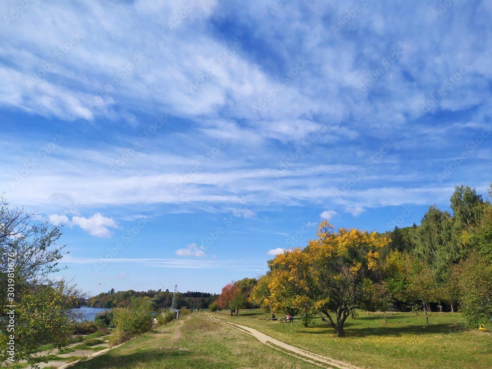 Obraz premium landscape with road and clouds