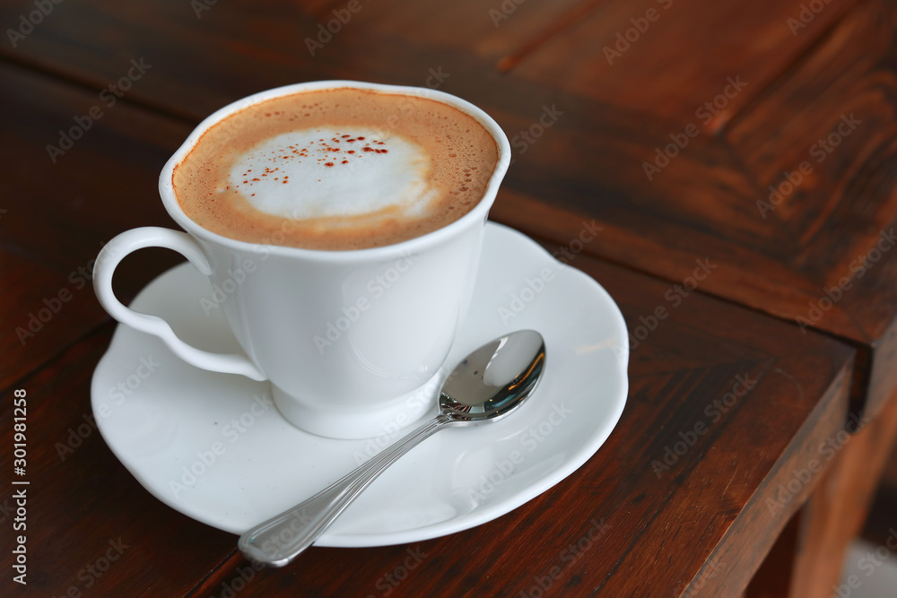 hot coffee drink put on wood table breakfast in the morning hot coffee drink put on wood table breakfast in the morning