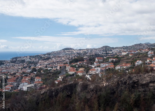 View from cable car Funchal town, Madeira, Portugal, Europe