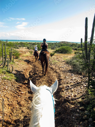 Horseback riding in Macanao, Isla de Margarita, Venezuela photo