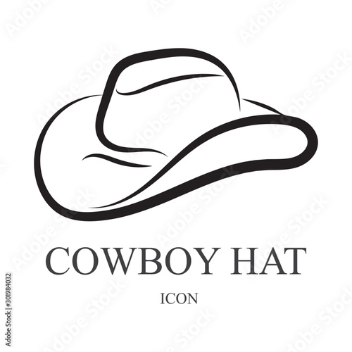 cowboy hat logo icon vector design template