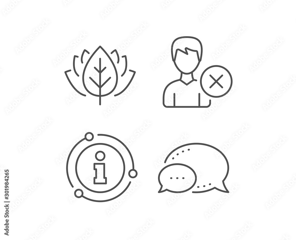 Remove User line icon. Chat bubble, info sign elements. Profile Avatar sign. Male Person silhouette symbol. Linear remove account outline icon. Information bubble. Vector Remove User line icon. Chat bubble, info sign elements. Profile Avatar sign. Male Person silhouette symbol. Linear remove account outline icon. Information bubble. Vector