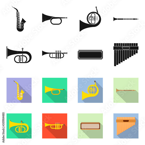 Vector design of concert and classical sign. Collection of concert and equipment vector icon for stock.