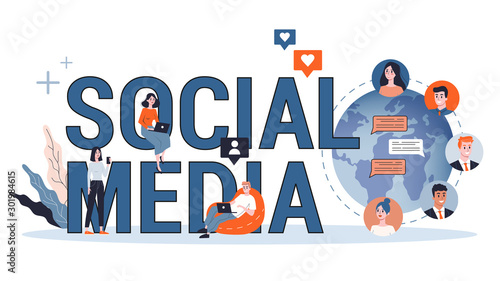Social media concept. Using network for posting and sharing content.