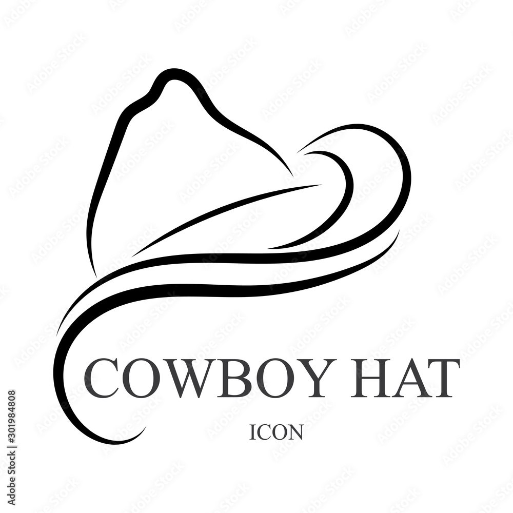 cowboy hat logo icon vector design template Stock Vector | Adobe Stock