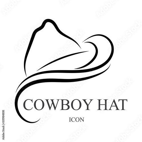 cowboy hat logo icon vector design template
