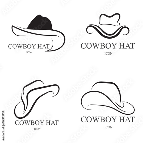 cowboy hat logo icon vector design template