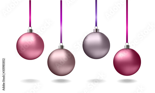pink and grey christmas balls