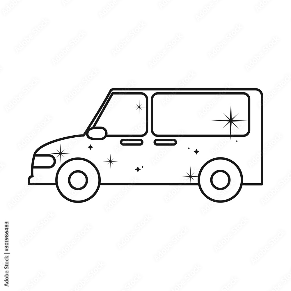 Vector illustration of car and vehicle icon. Collection of car and road stock symbol for web.