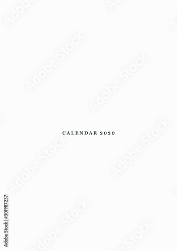 13 Page - CALENDAR COVER 2020 – Wall or Desk Art Calendar 2020 Printable Vector Template. Daily Planner 2020. 12 Line art Flowers Illustration. Floral Minimal and Elegant Diary Calendar 2020 Design.
