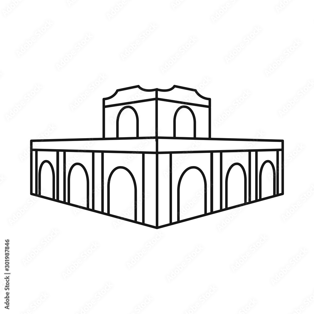 Fototapeta premium Vector illustration of building and vietnam sign. Set of building and architecture vector icon for stock.
