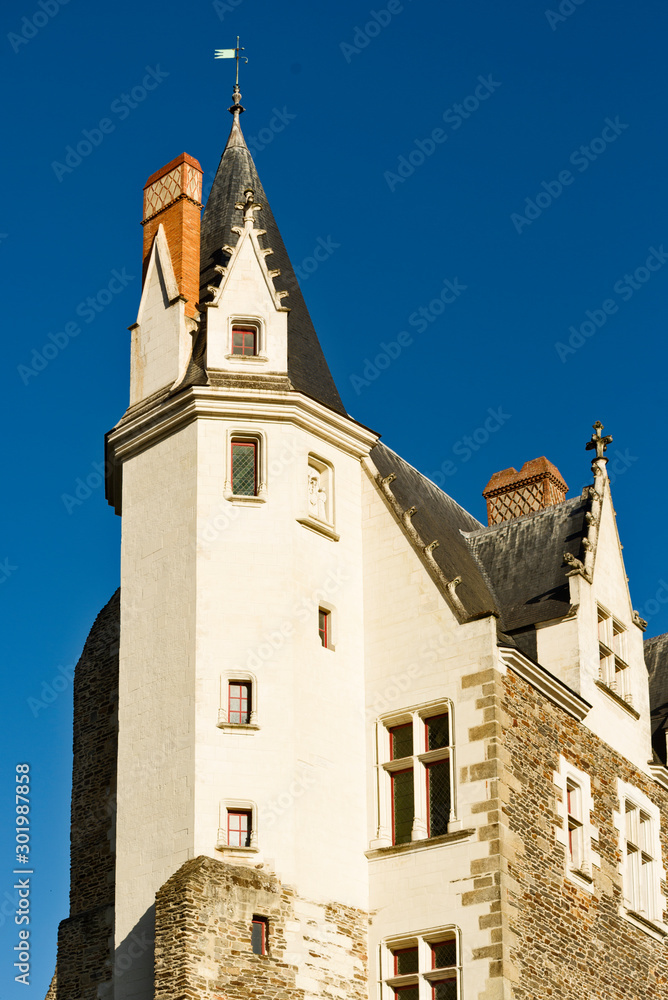 house with tower in the center of Nantes, france