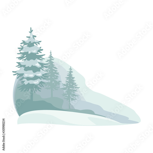 Snow forest vector icon.Cartoon vector icon isolated on white background snow forest.