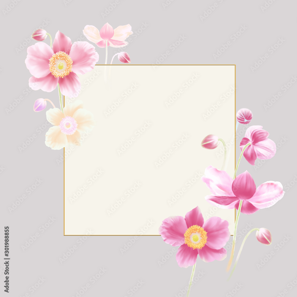 Naklejka premium frame with flowers