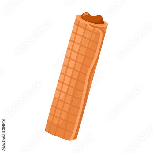 Wafer roll vector icon.Cartoon vector icon isolated on white background wafer roll.