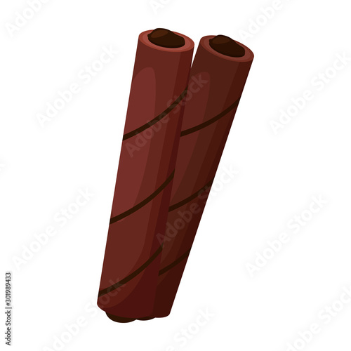 Wafer of chocolate roll vector icon.Cartoon vector icon isolated on white background wafer chocolate roll.
