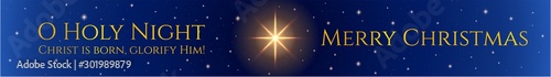 Christmas background (Merry Christmas holiday banner). Holy night vector illustration. Night sky with Christmas star and starry sky