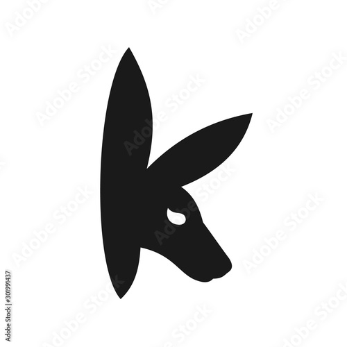 initial K logo for Kangaroo logo designs