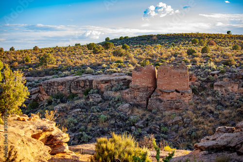 The ’Twin Towers’ is one structure among many that the Puebloan farming community built in Hovenweep National Monument, Utah