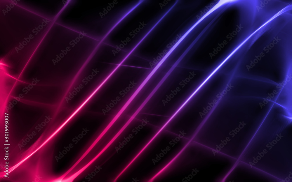 Dark abstract background. Neon blurred futuristic lines. Ultraviolet light waves, rays Dark abstract background. Neon blurred futuristic lines. Ultraviolet light waves, rays