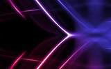 Dark abstract background. Neon blurred futuristic lines. Ultraviolet light waves, rays