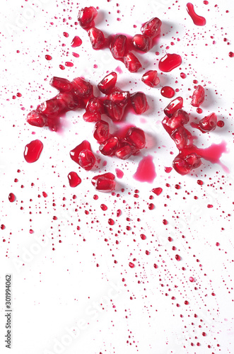 Pomegranate grains and drops
