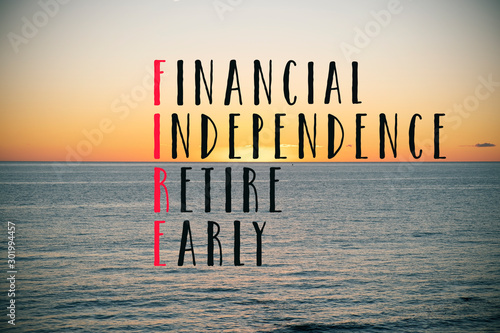 Bilde på lerret text financial independence retire early