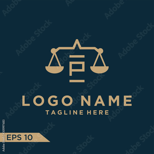 Logo design law Inspiration for companies from the initial letters logo P icon