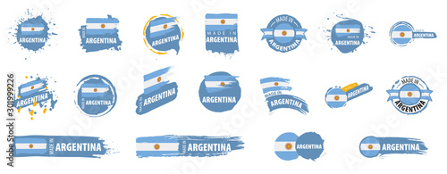 Argentina flag, vector illustration on a white background photo