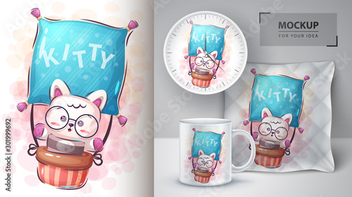 Trawel kitty poster and merchandising