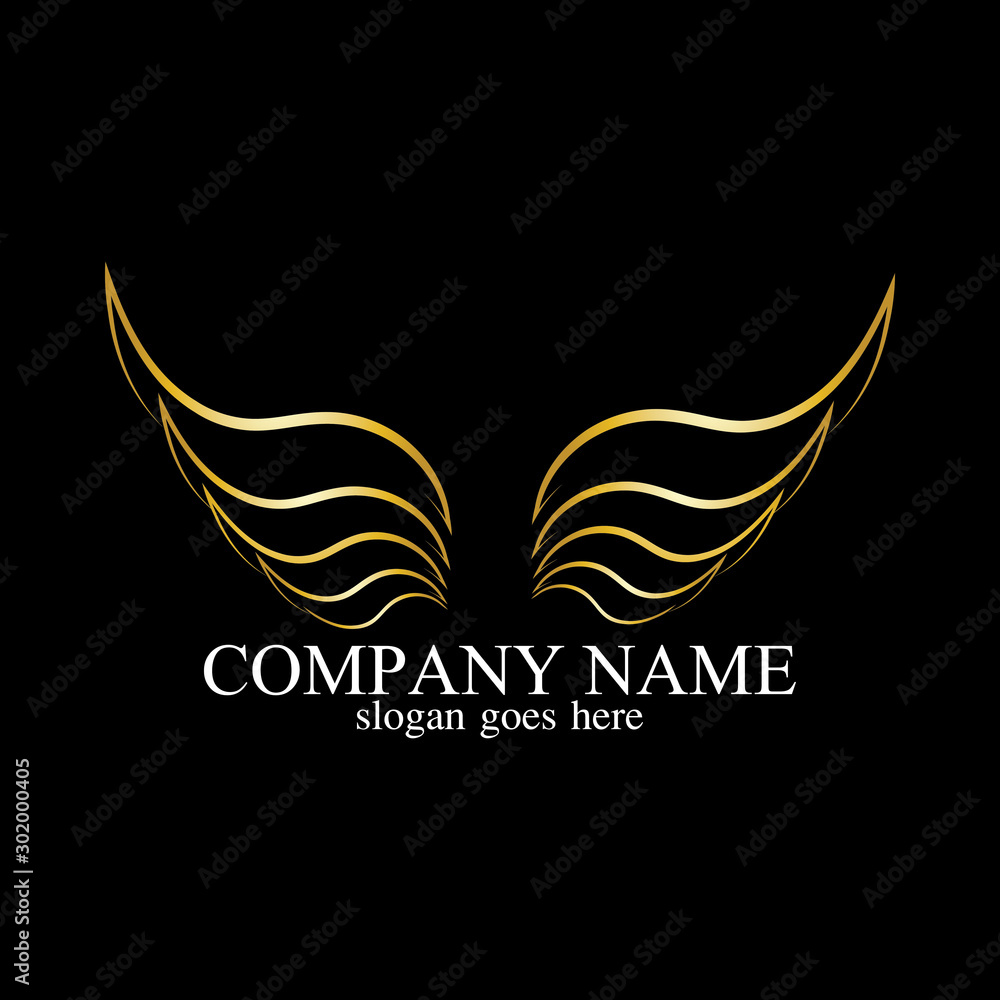 Fototapeta premium wings gold logo vector illustration template-vector