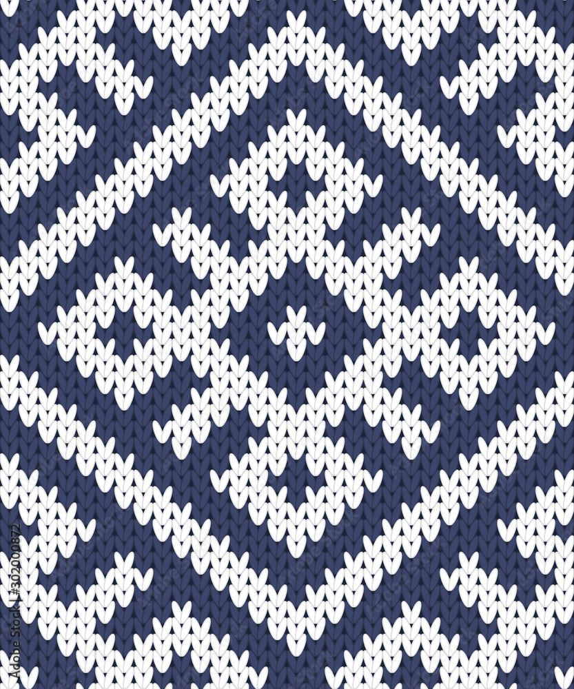 Fototapeta premium vector knitting seamless background with christmas ornament