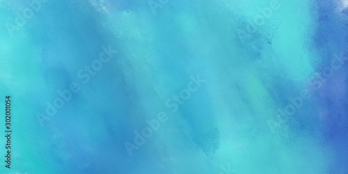 abstract universal background painting with medium turquoise, steel blue and sky blue color and space for text. can be used as wallpaper or texture graphic element