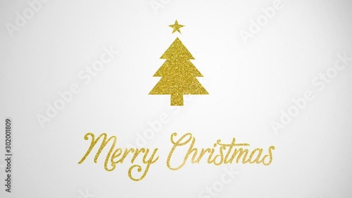 merry christmas card with tree