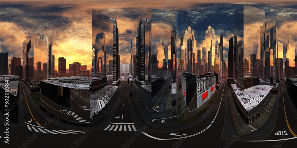 Cityscape Hdri Environment Map Round Panorama Spherical Panorama