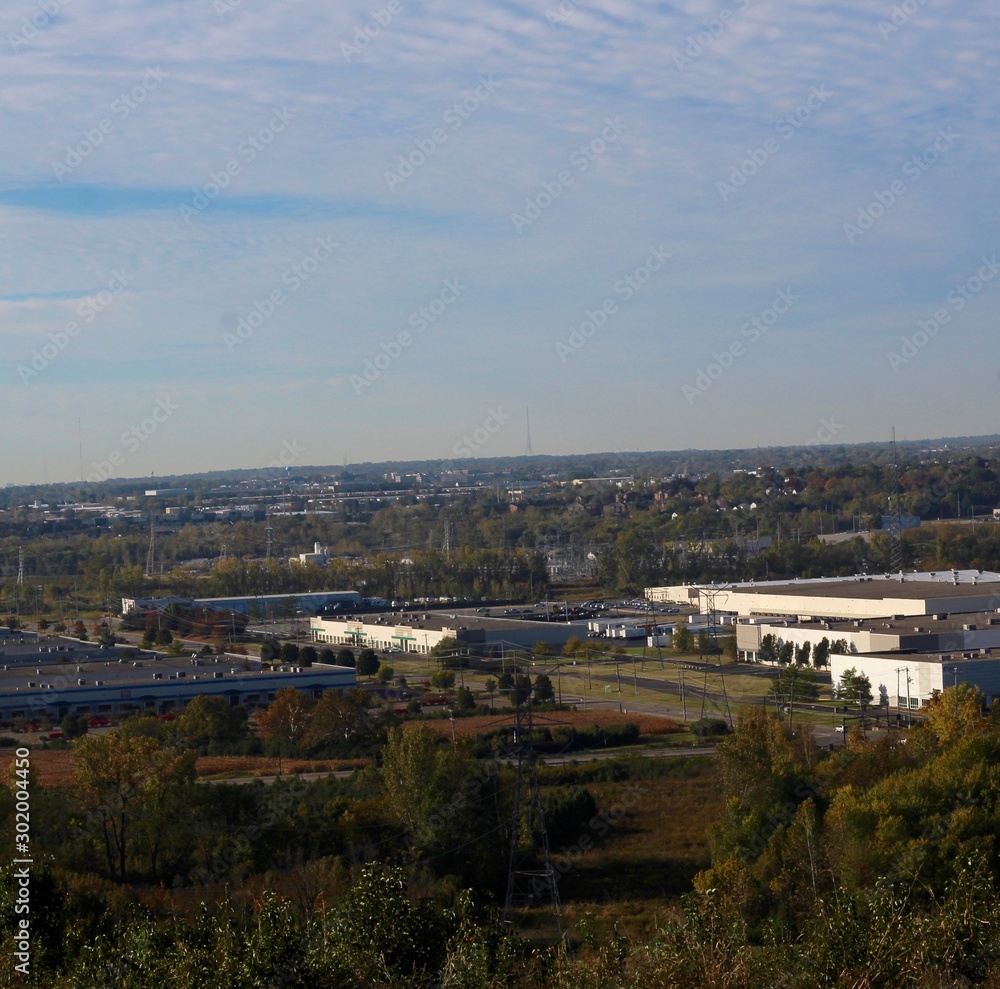 A beautiful aerial view of the cityscape of the town.