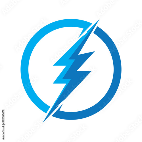 lightning thunderbolt electricity logo design template
