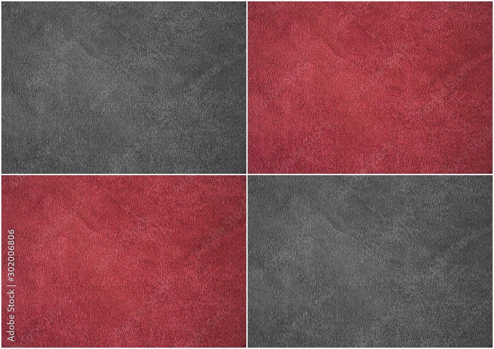 Fototapeta premium The texture of genuine leather. Suede. Collage. Gray and purple.
