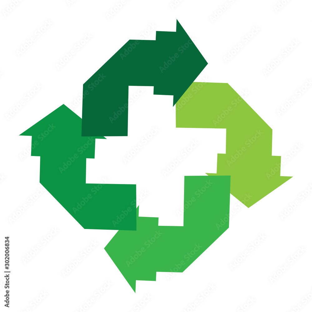 Obraz premium green arrow recycle logo vector icon template