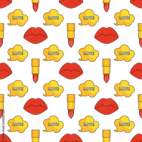 Seamless pattern with fashion accessories for women.