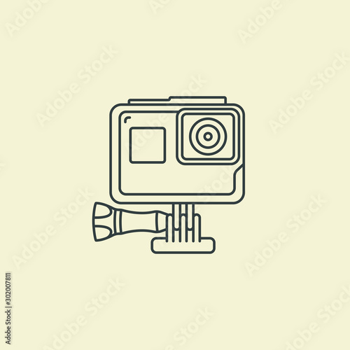 GoPro Action Camera monoline illustration